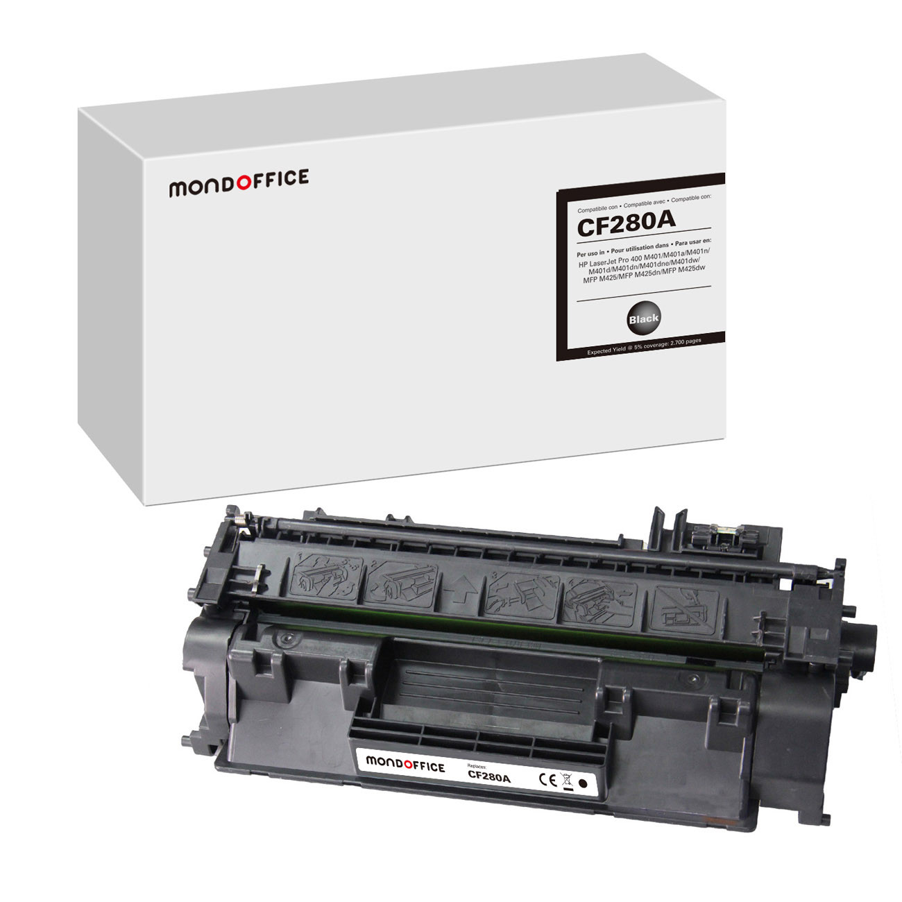 MONDOFFICE Toner compatible HP 80A - Noir