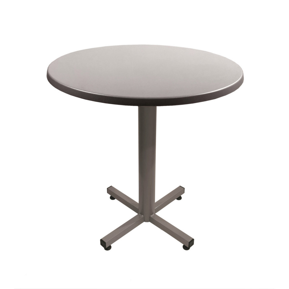 Table Coffee ronde .70 x H.75 cm - Plateau Gris  Pied central Aluminium