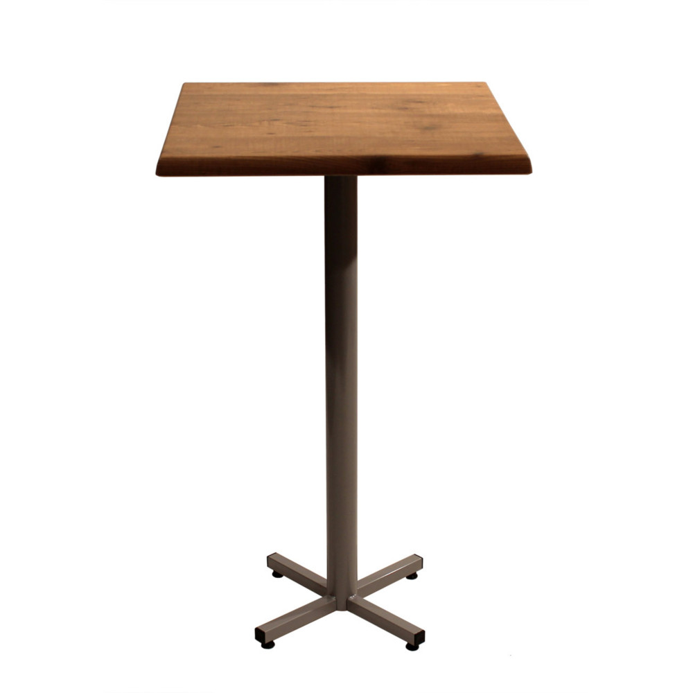 Table mange-debout Coffee carre L.70 x P.70 x H.115 cm - Plateau Colorado  Pied central Aluminium