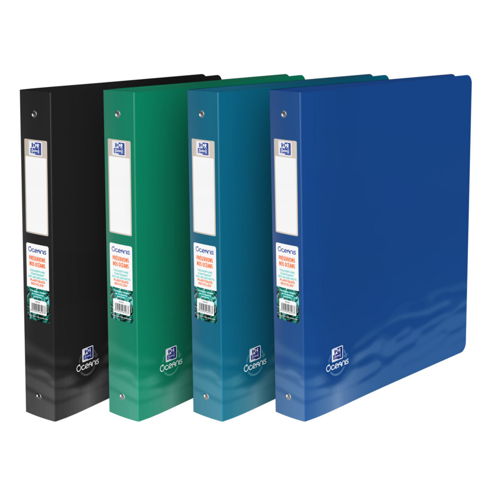 Oxford Classeur 4 anneaux A4 maxi Oceanis - Polypro recycl - Dos 4 cm - Assortis