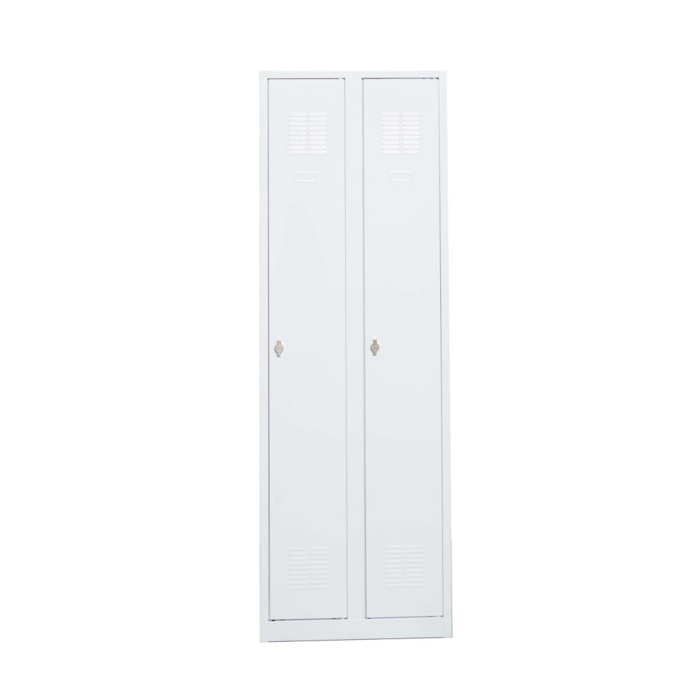 Vestiaire mtal Budget monobloc industrie propre - 2 colonnes L.60 cm - Gris