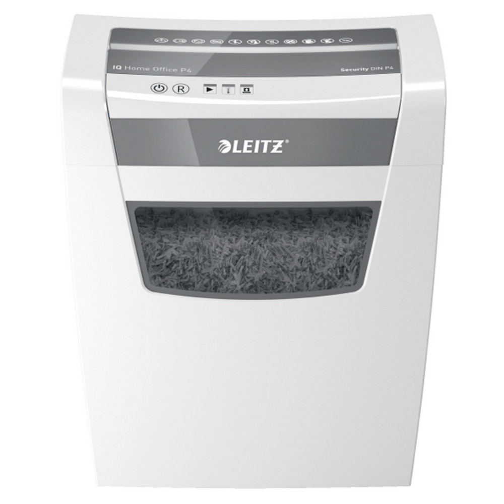 Leitz Destructeur de documents IQ Home Office coupe croise DIN P4 - 10 feuilles - Corbeille 23L - Blanc