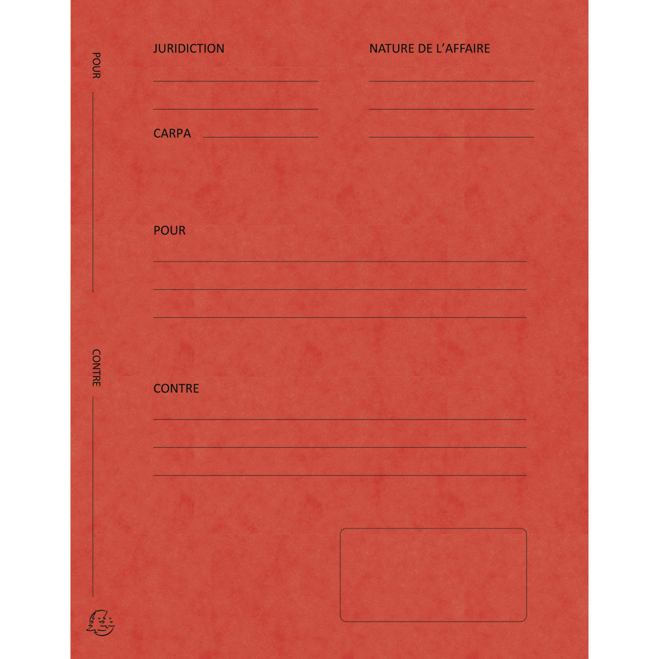 Exacompta Dossiers de plaidoirie pré-imprimés en carte lustrée coloris rouge - Lot de 25
