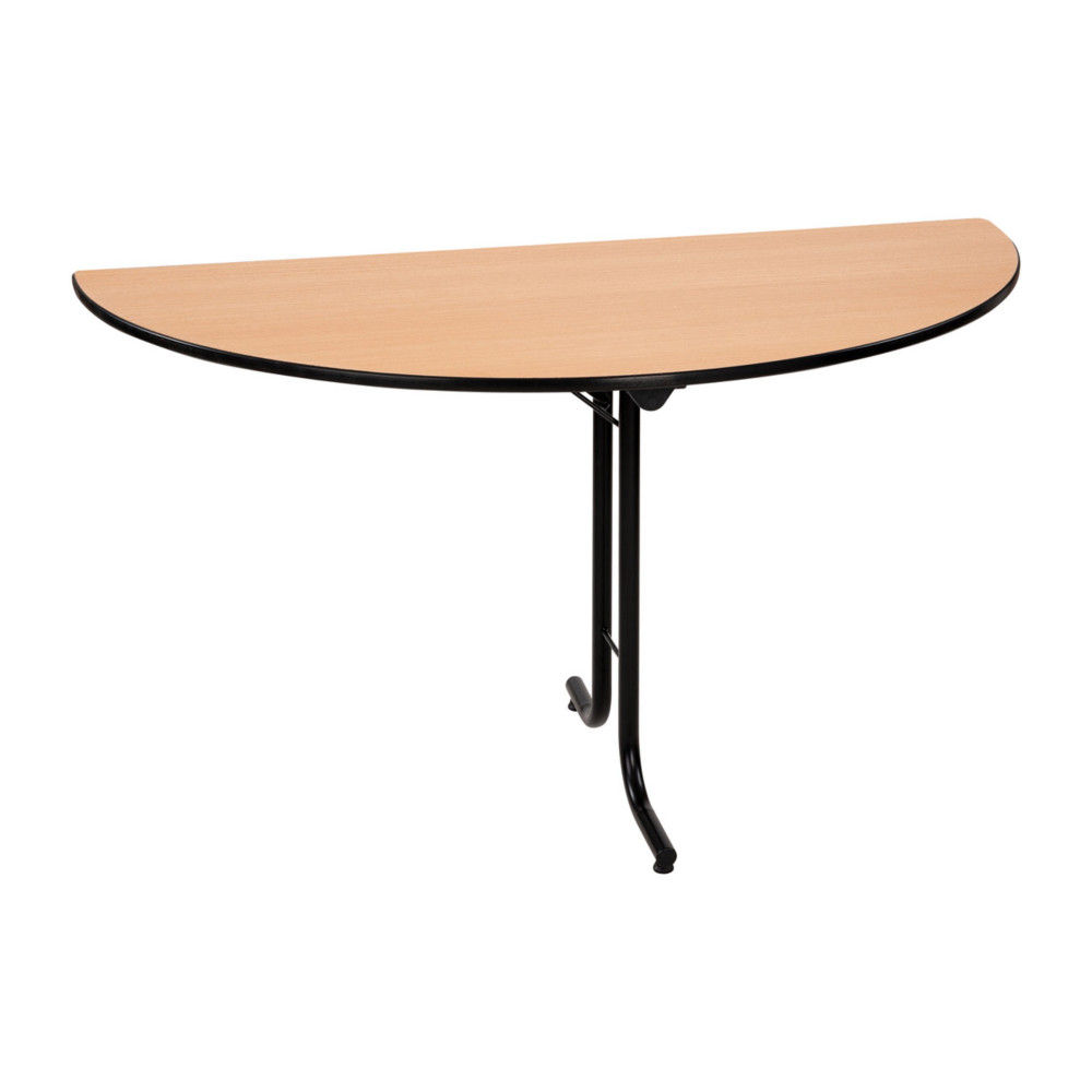 Table pliante modulaire 1/2 de rond - L.140 cm  - Plateau Htre - Pieds Noir