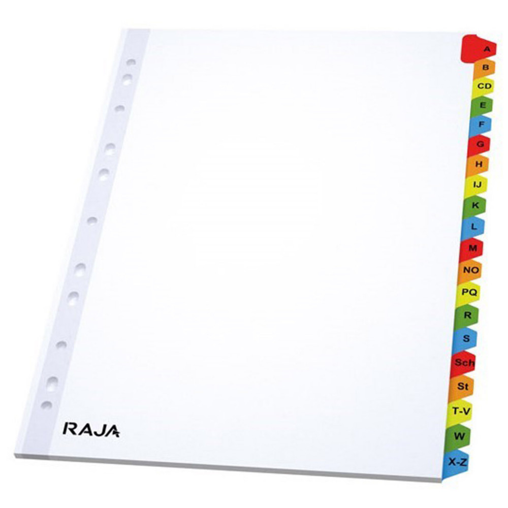 RAJA Intercalaires alphabtiques A4 en bristol 170g blanc - 20 divisions couleur