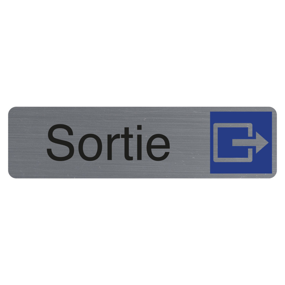 Exacompta Plaque signaltique adhsive Sortie - Rectangle Gris / Bleu