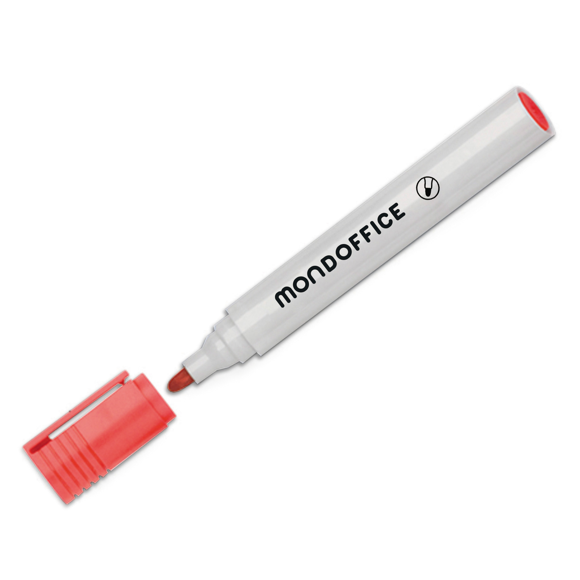 MONDOFFICE Marqueur effaçable tableau blanc pointe ogive 1,5 - 3 mm rouge