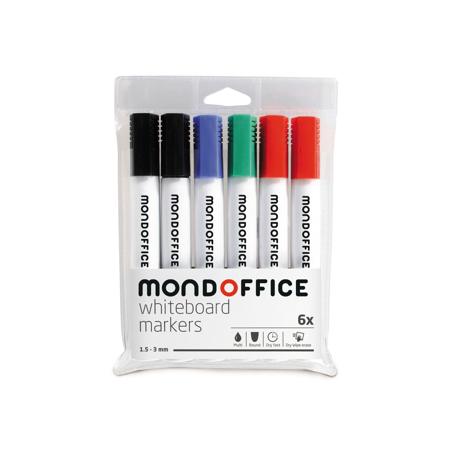 MONDOFFICE Marqueur effaçable tableau blanc pointe ogive 1,5 - 3 mm coloris assortis