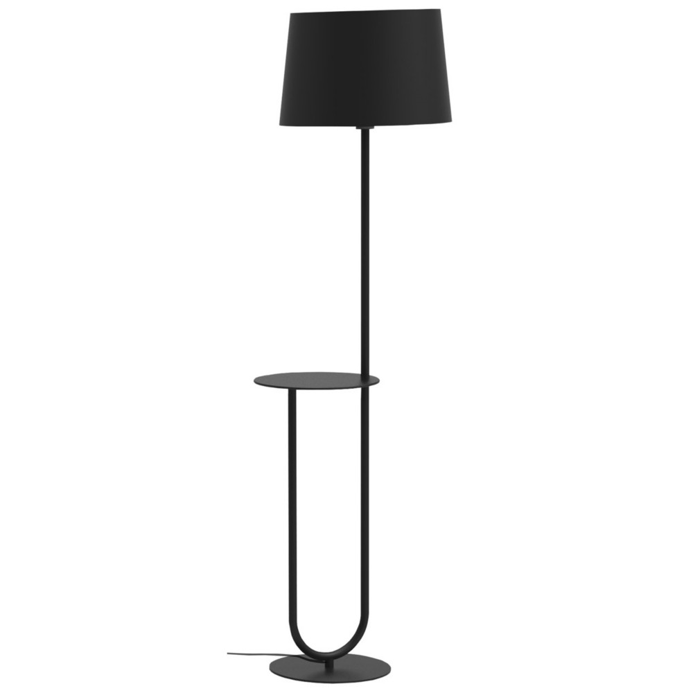 Aluminor Lampadaire Duo - Ampoule Led E27  - Mtal avec tablette - Noir