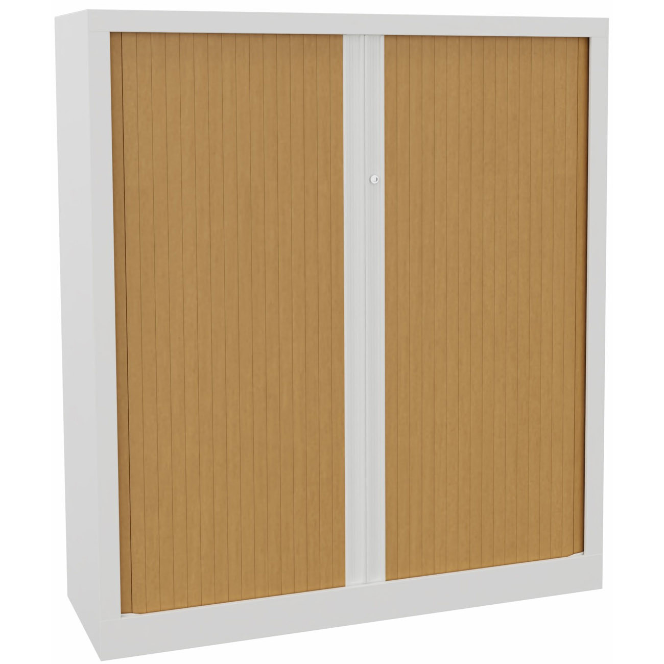 Armoire+à+rideaux+metal+monobloc+Natura+NF+-+H.136+x+L.120+cm+-+Corps+Blanc+-+Rideaux+Hetre