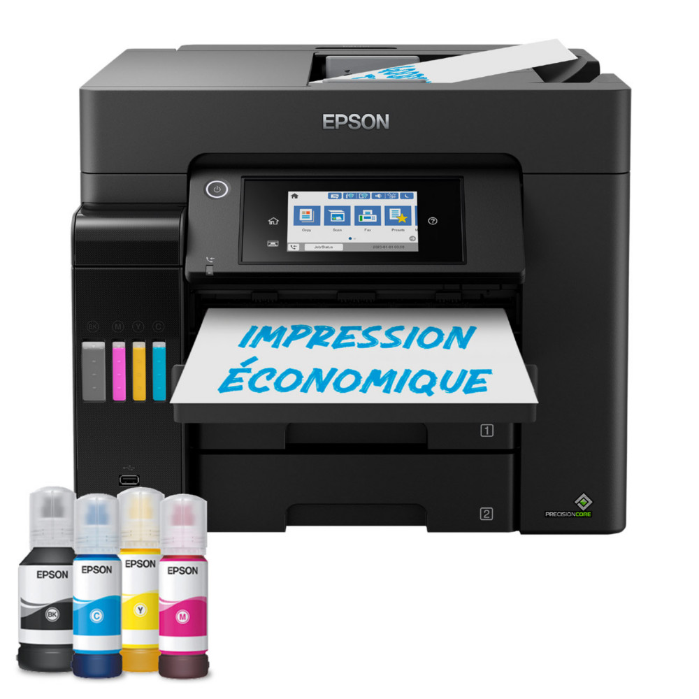 Epson EcoTank ET-5855 imprimante multifonction jet d'encre couleur A4  rservoirs d'encre - Wifi, rseau, usb