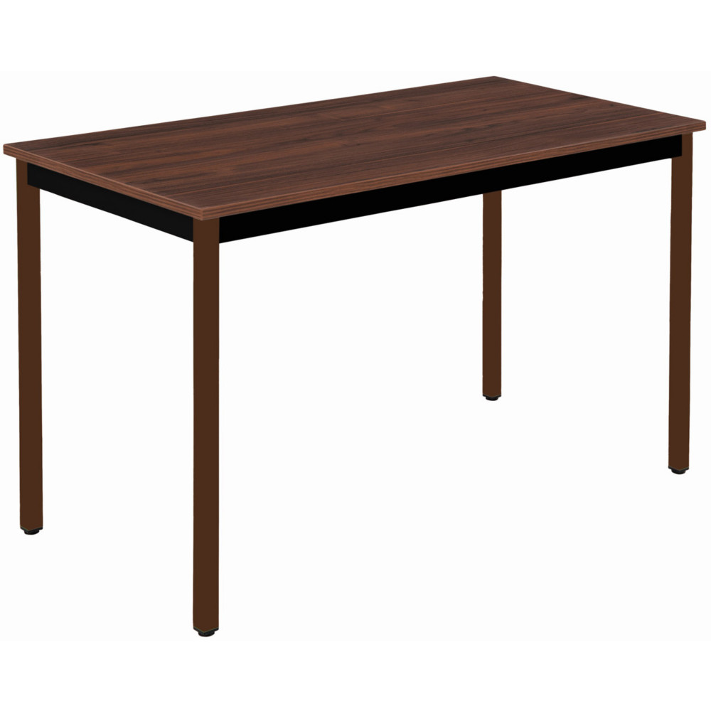 Table Polyvalente rectangle - L.120 x P.60 cm - Plateau Noyer - Pieds Brun