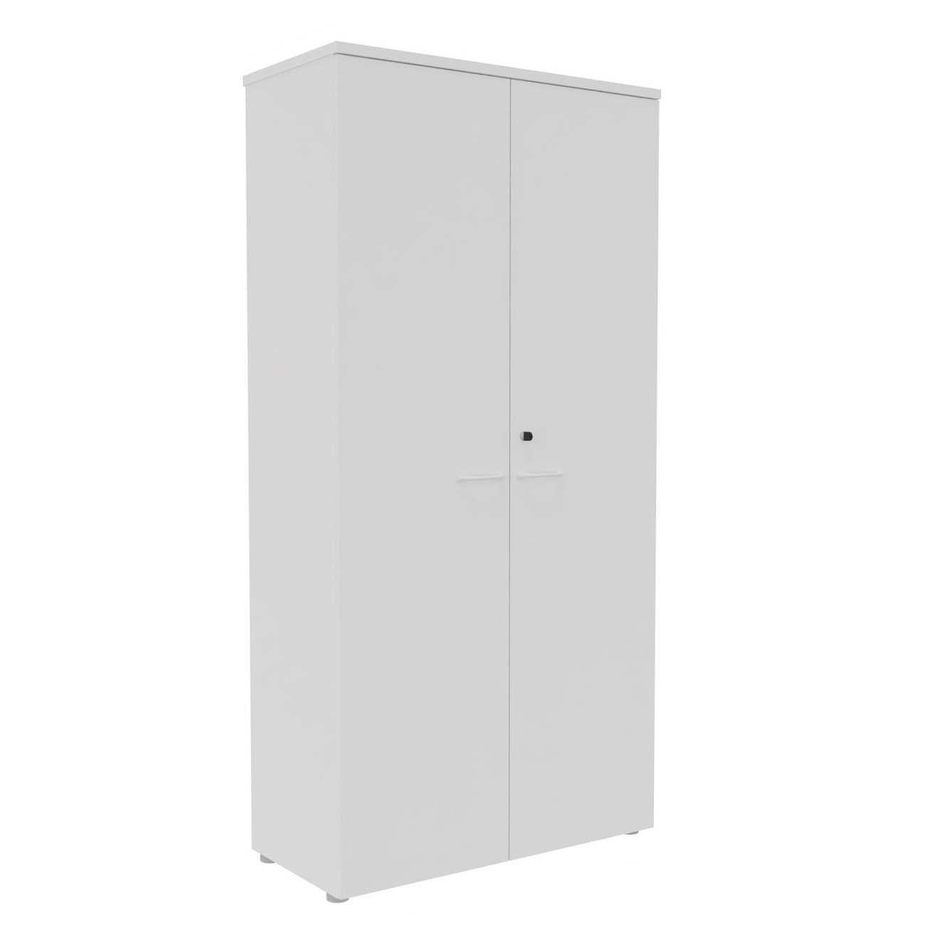 Armoire+haute+portes+battantes+L.100+x+P.48+x+H.203+cm+-+Corps+Blanc+-+Top+Blanc