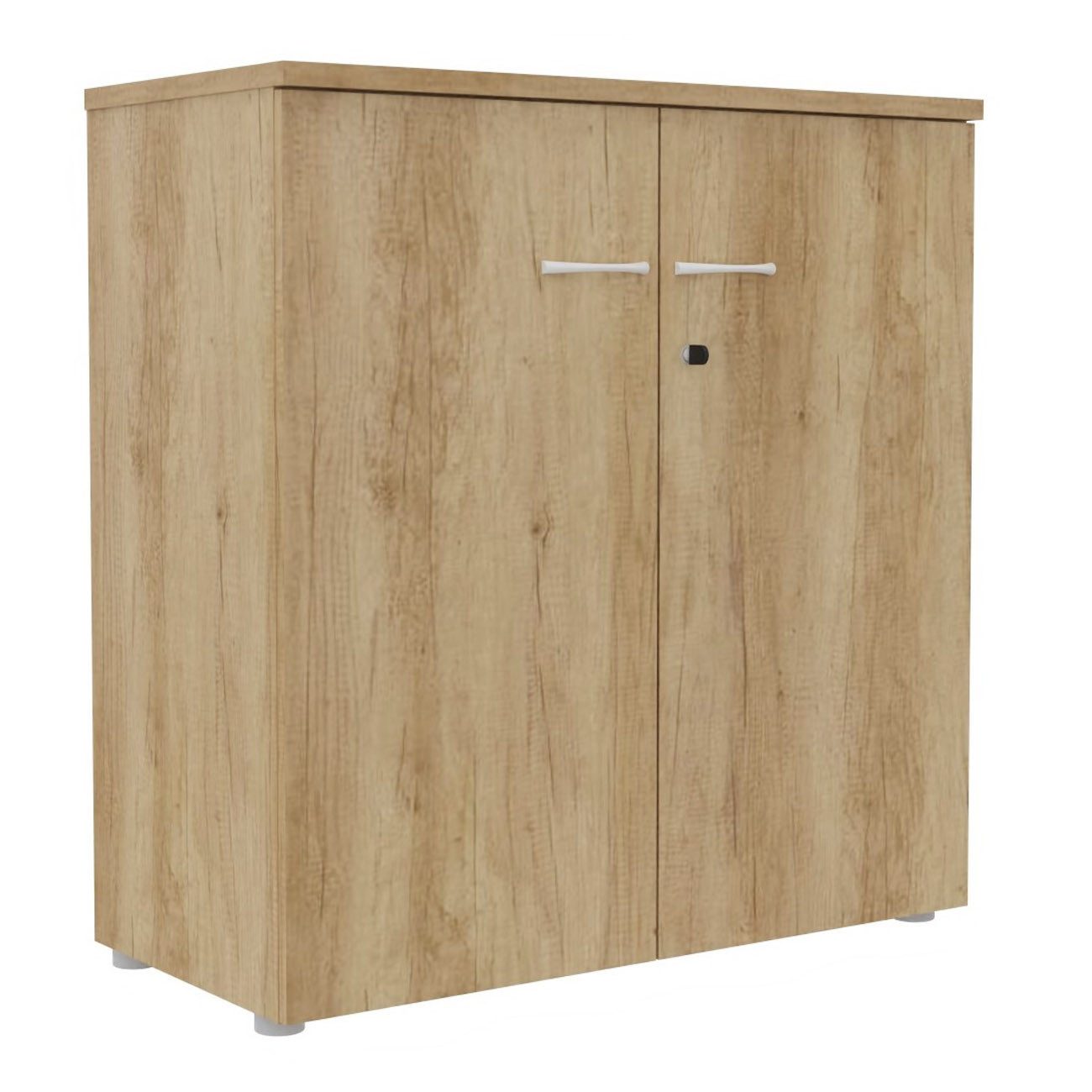 Armoire+mi-hauteur+portes+battantes+L.100+x+P.48+x+H.104+cm+-+Chene+Nebraska