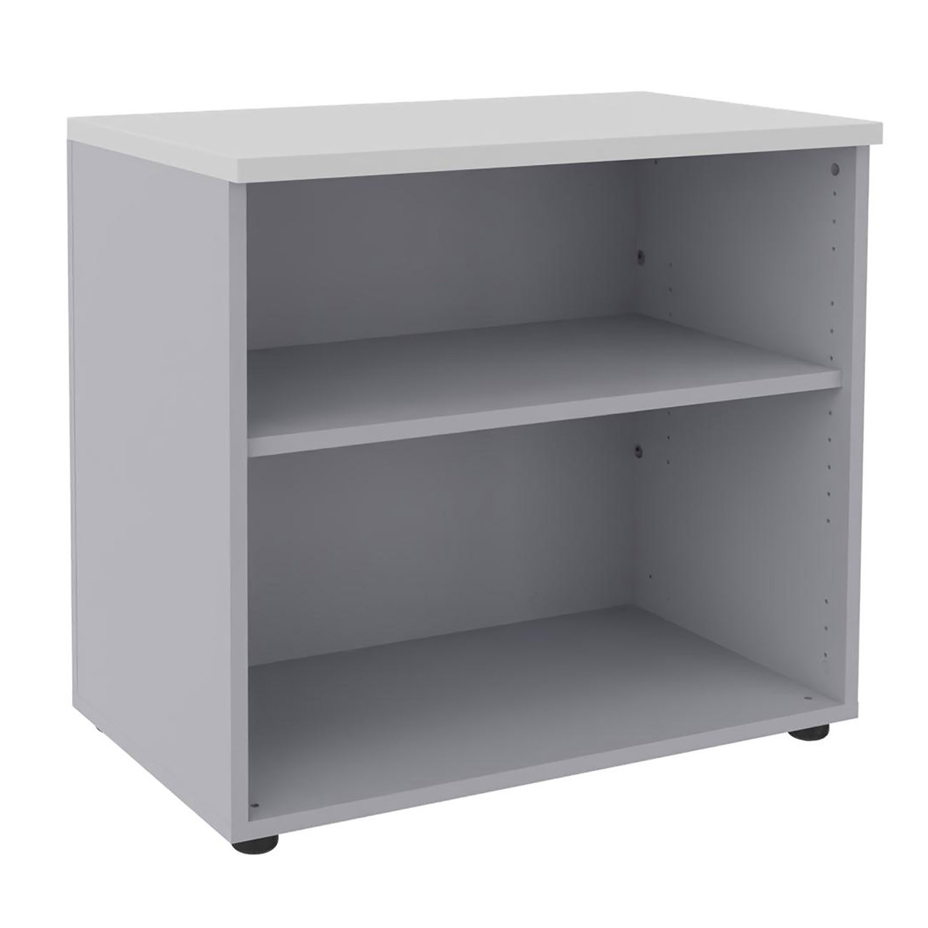 Meuble+bas+Axiome+-+L.80+x+H.72+cm+-+Sans+porte+-+Corps+Aluminium+-+Top+Blanc