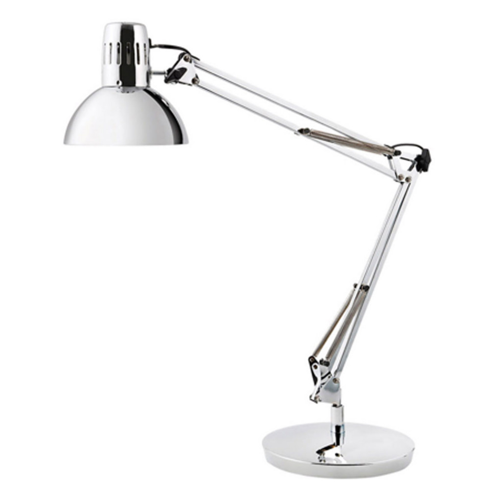 Alba Lampe de bureau Architecte - Ampoule Led - 7W - Double bras articul - Tte orientable - Chrom