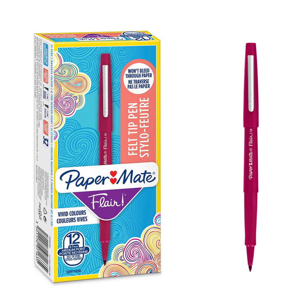 Paper Mate Flair Original Stylo feutre  capuchon pointe moyenne 1 mm - Magenta