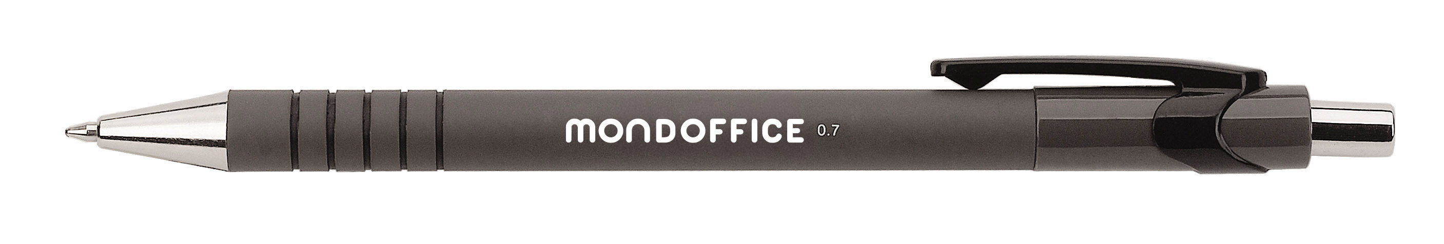 MONDOFFICE Confort RT - Stylo bille rétractable pointe moyenne 0,7 mm - Noir