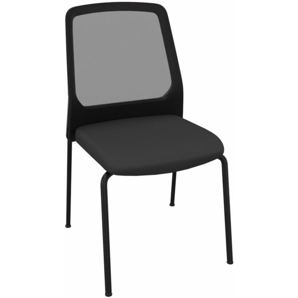 Chaise de runion et visiteur Buddy Dossier Rsille filet Noir - Pieds poxy Chrome