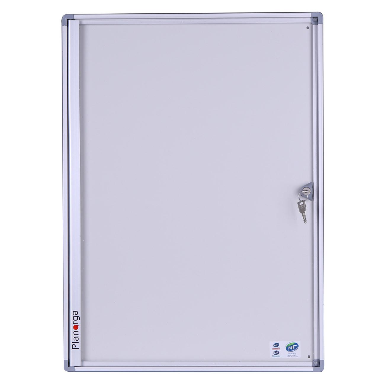 Planorga Vitrine d'affichage intérieur Eco Horizontale avec serrure à clé 2 feuilles A4 - Porte battante - Fond magnétique