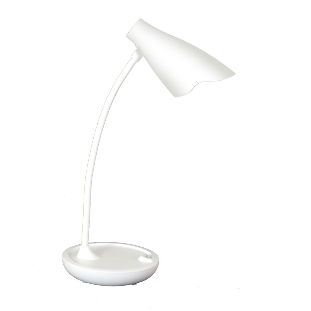 Unilux Lampe de bureau nomade Lico Led intgre - Bras flexible 360 - Variateur d'intensit - Port USB - Blanc