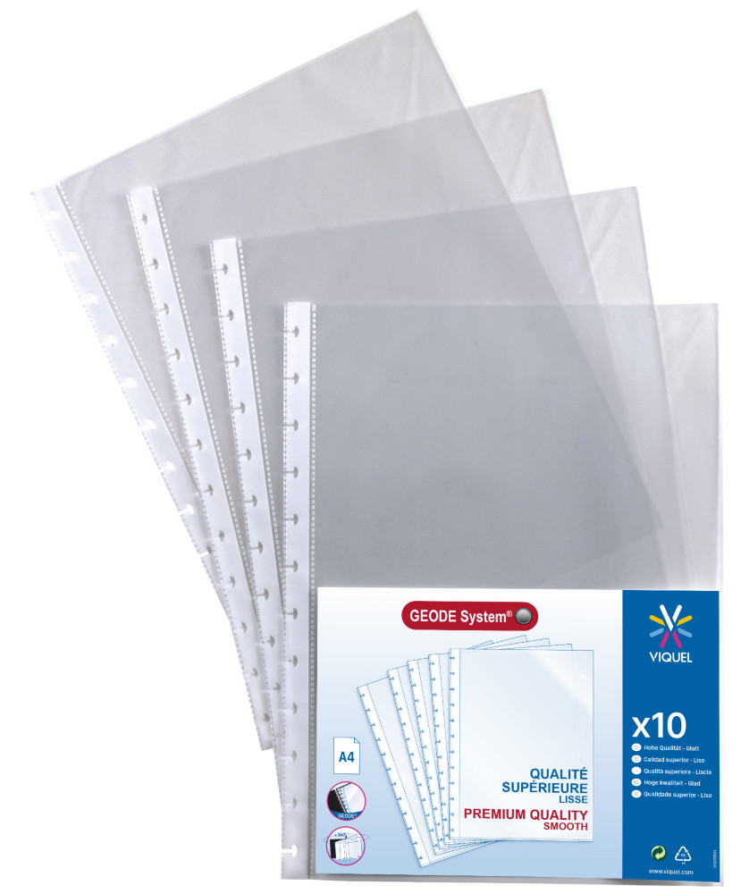 Viquel Pochettes Gode A4 polypropylne lisse 5/10 - Lot de 10 - Incolore