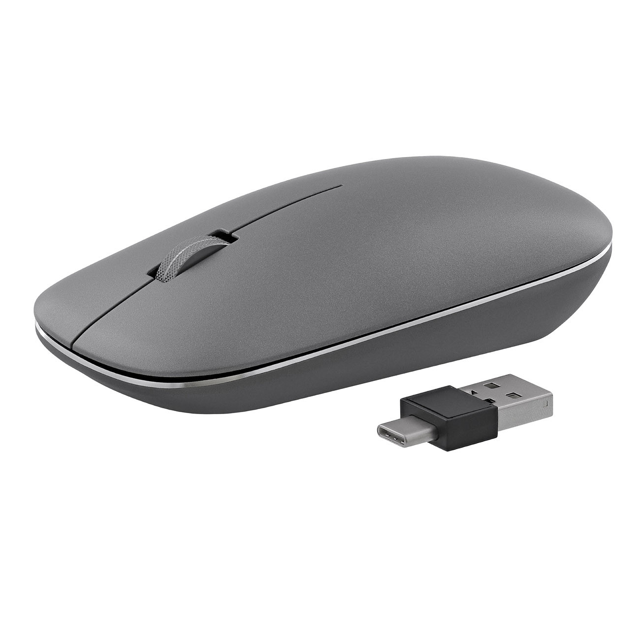 TNB Souris sans fil ambidextre 3 en 1 Iclick - Bluetooth et dongle USB -A/USB-C - Noire