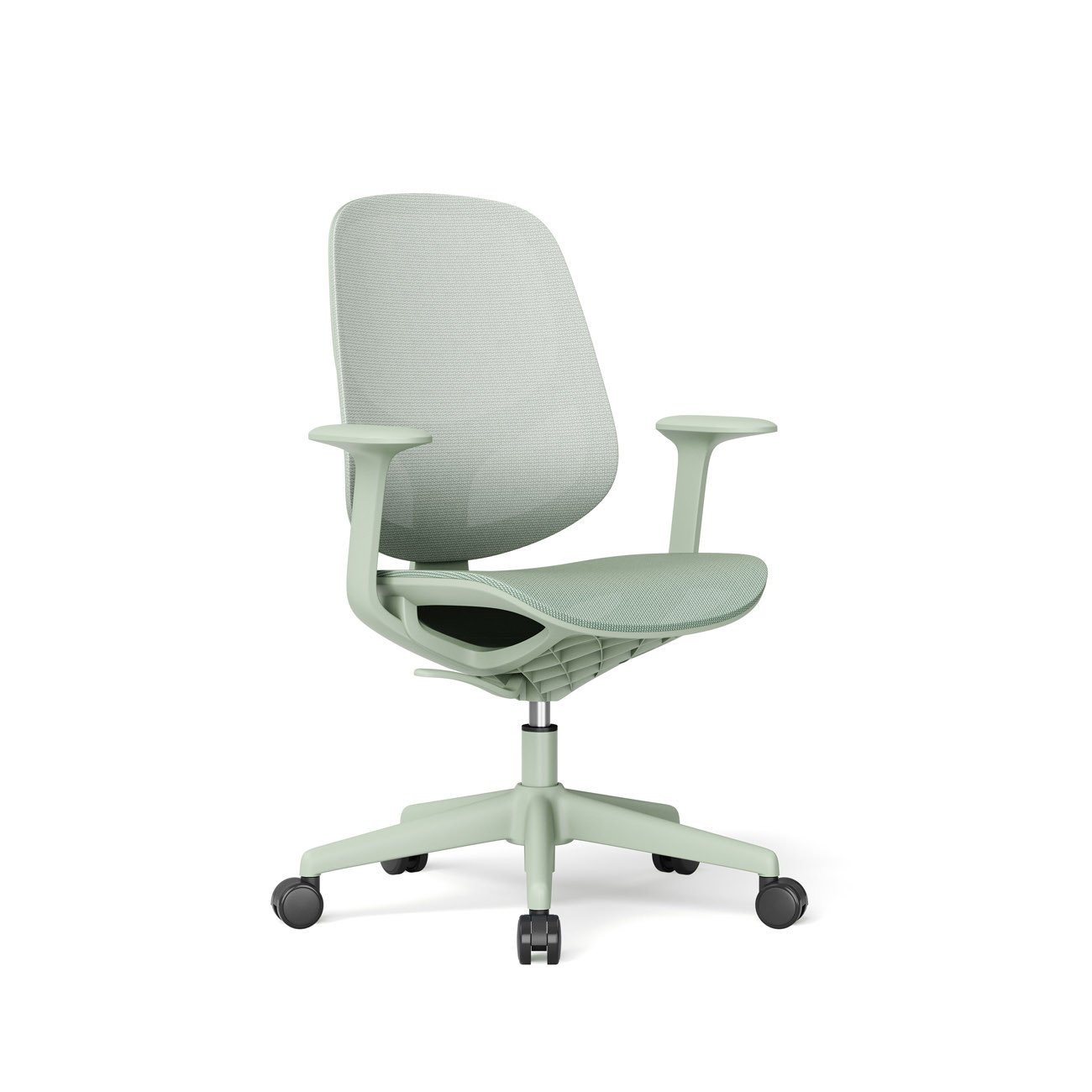Mondoffice Fauteuil M-Lively assise et dossier Maille avec accoudoirs fixes - Vert