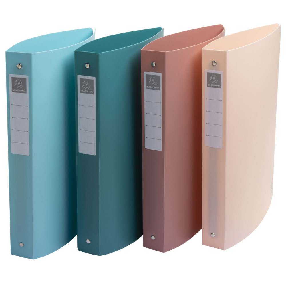 Exacompta Classeur 4 anneaux 30 mm A4 Skandi en PP recycl - Couleur assorties
