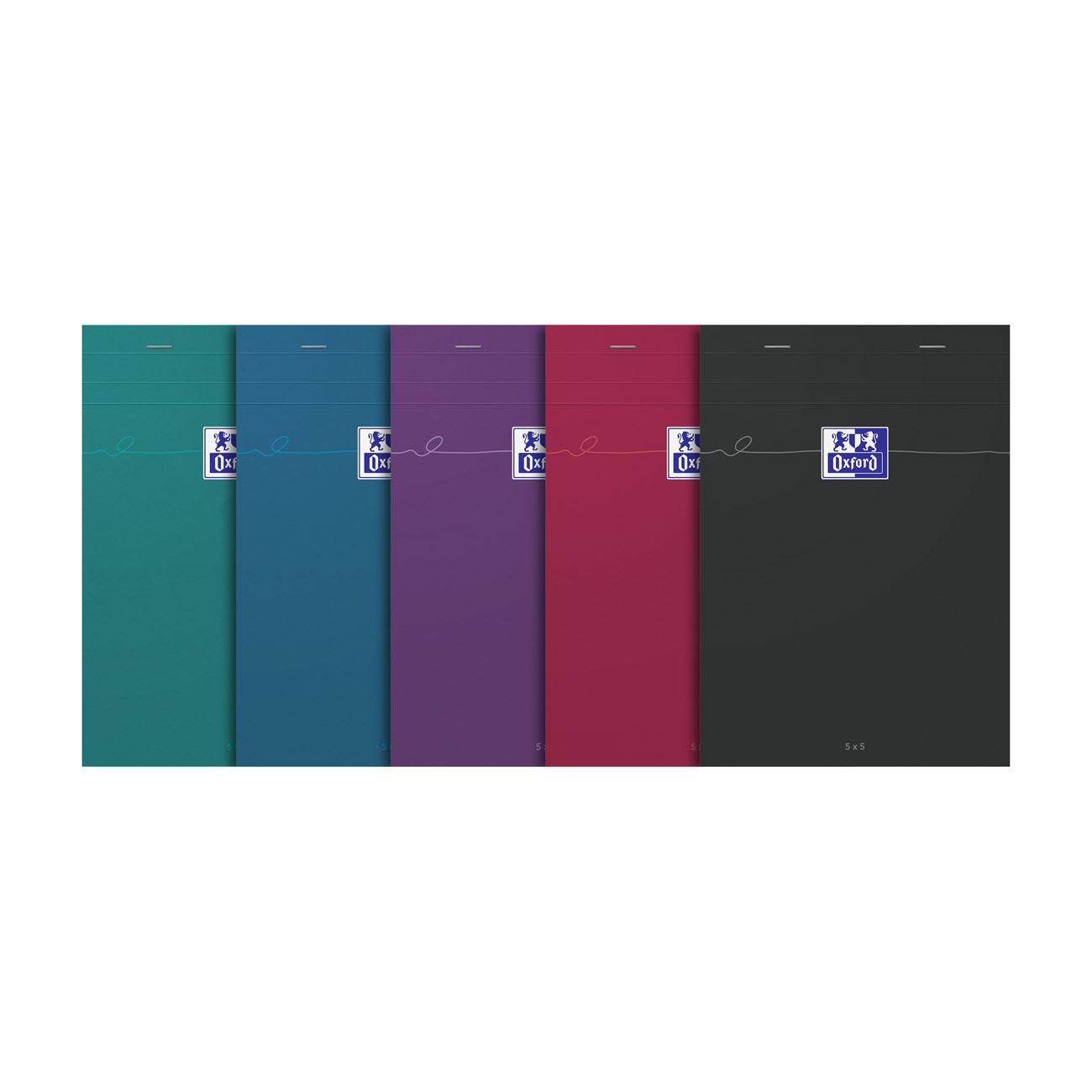 Oxford Bloc notes Smart A5 14,8 x 21 cm - 80 g - Petits carreaux 5x5 - 160 pages - Assortis intense