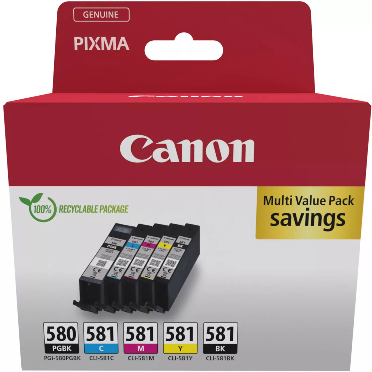 Canon PGI 580BKCLI 581 BKC/ /Y Multipack 5 couleurs - vue 9