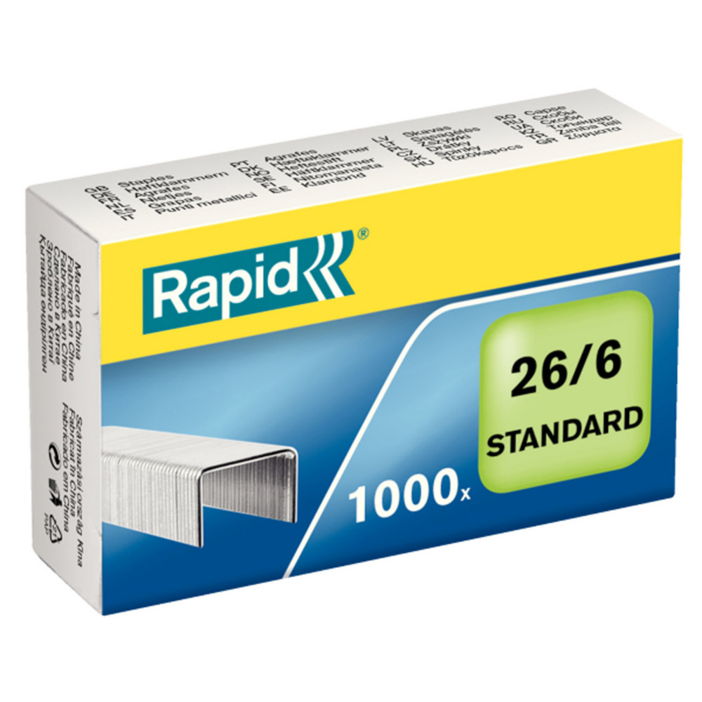 Rapid Agrafes 26/6 en acier galvanis