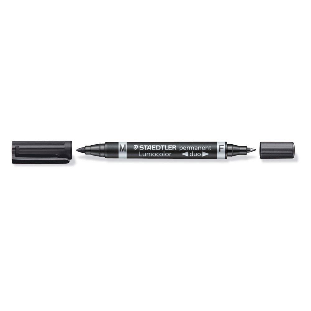 Staedtler Lumocolor Marqueur permanent Lumocolor Duo - Pointes fine et moyenne 1.5 mm - Noir