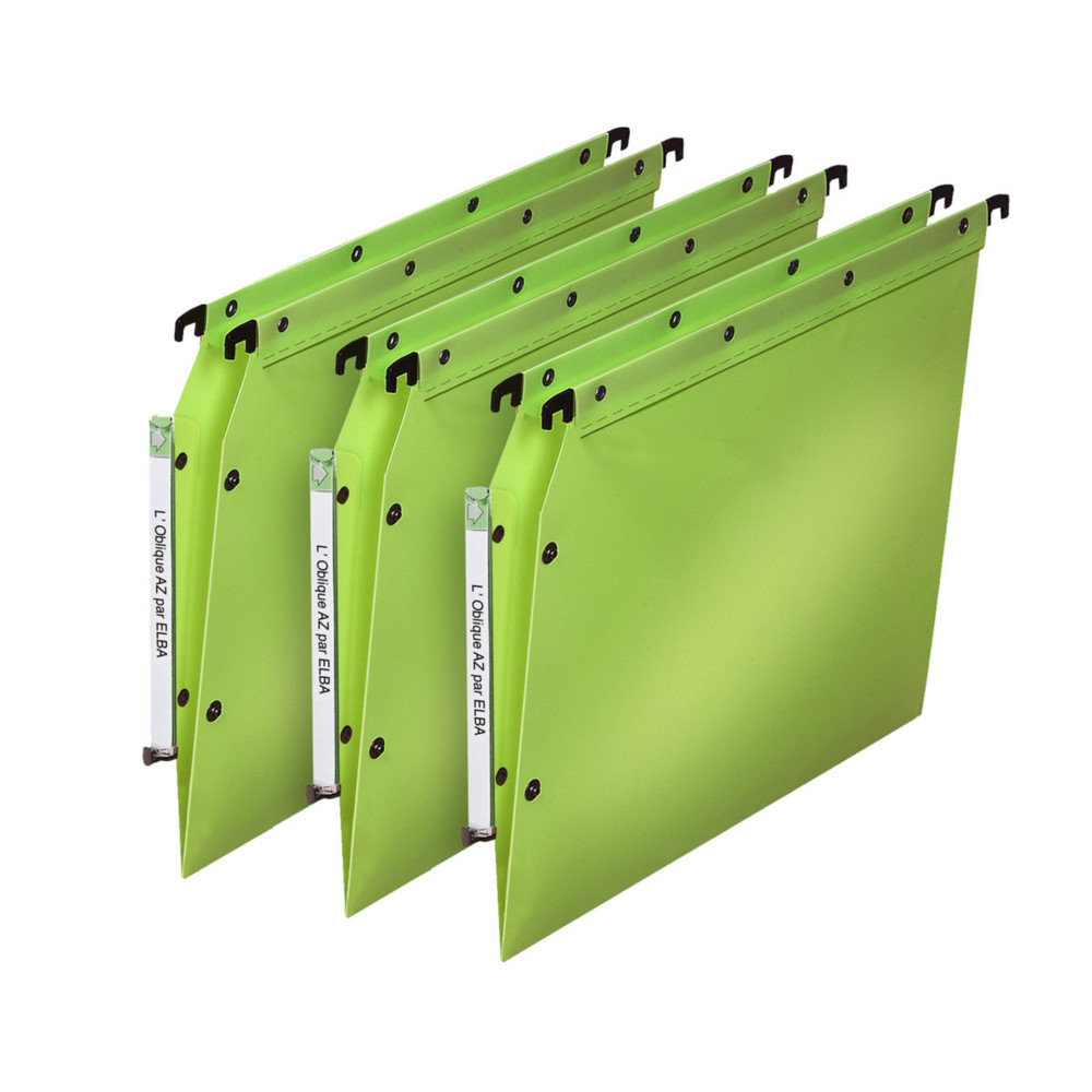 Elba Dossier suspendus pour armoire Ultimate A4 Polypropylne - 100 feuilles - Fond V - Vert - Lot de 10