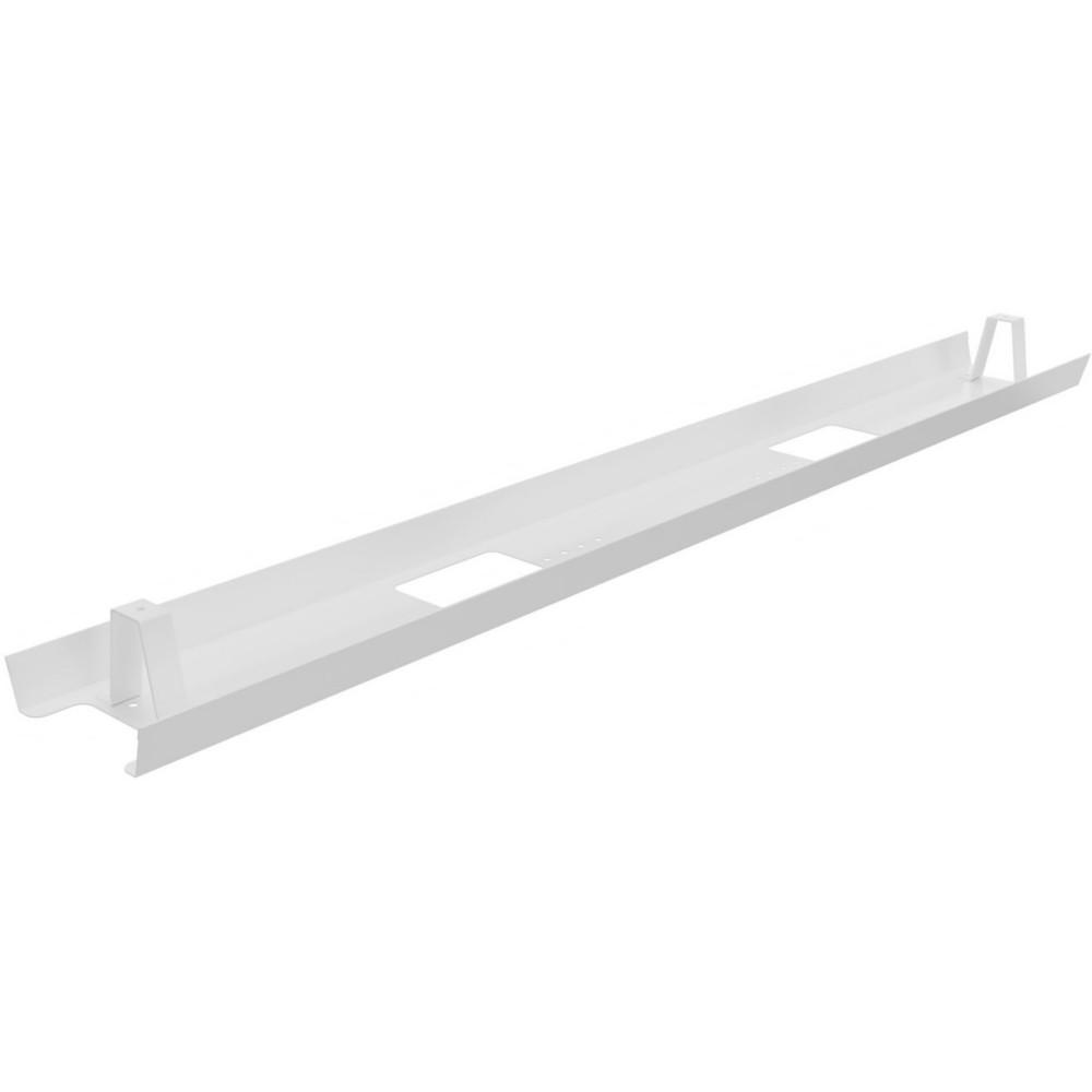 Goulotte mtal d'lectrification horizontale de cbles pour bureau L. 130 cm - Blanc