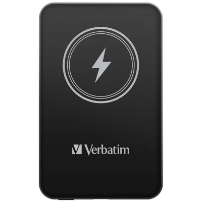 Verbatim Charge 'n' Go mobile sans fil magnétic Powerbank à induction pour Smartphone - USB-C - 5000 mAh - Noir