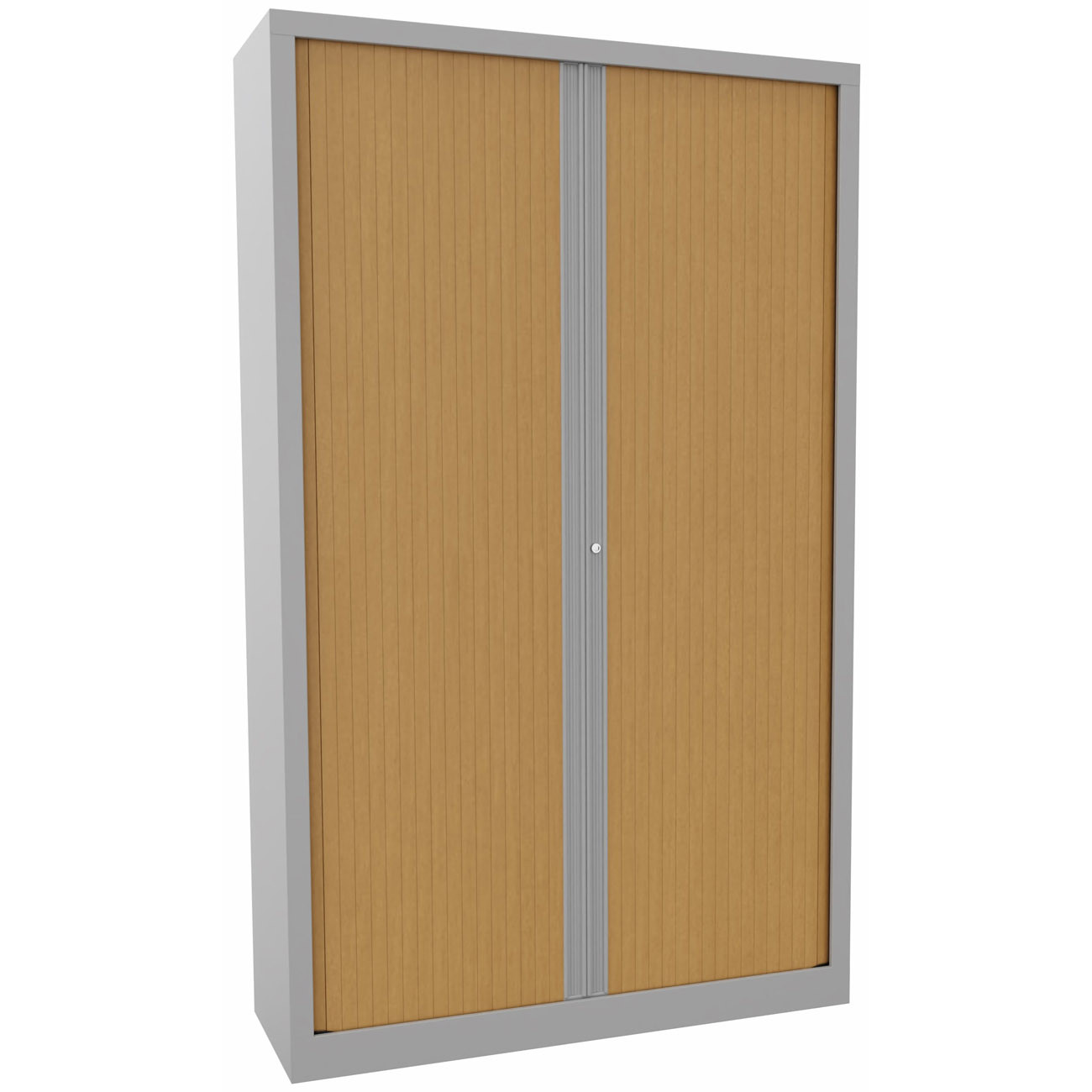 Armoire+à+rideaux+metal+monobloc+Natura+NF+-+H.198+x+L.120+cm+-+Corps+Aluminium+-+Rideaux+Hetre