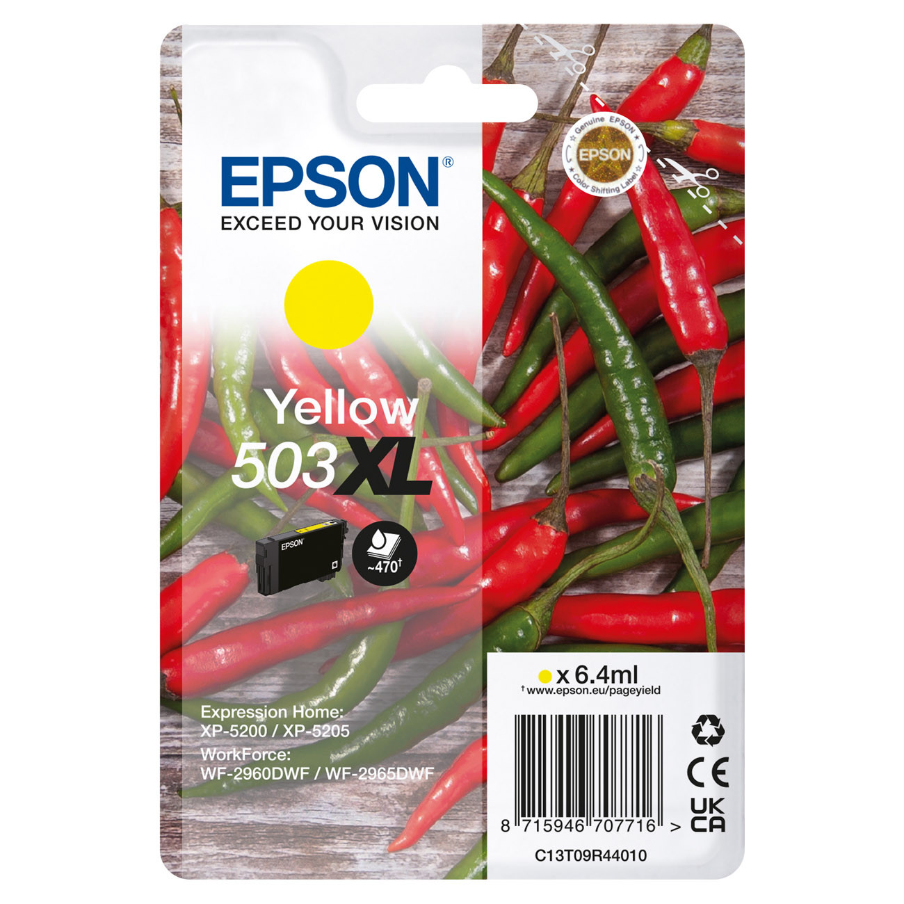 Epson 503 XL ''Piment'' Cartouche d'encre originale grande capacité C13T09R44010 - Jaune