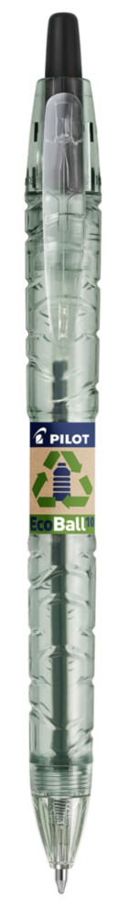 Pilot Begreen B2P Ecoball - Stylo bille rtractable pointe moyenne 1 mm - Noir