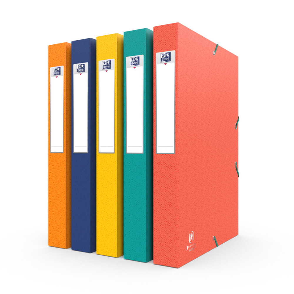 Oxford Bote de classement A4 Recyc+ couverture carte - Dos 4 cm - Assortis