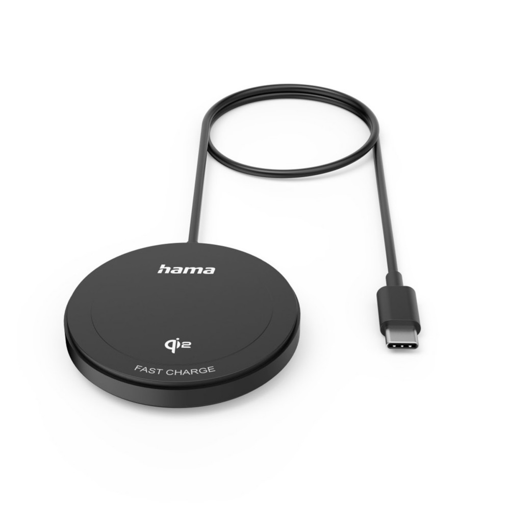 Hama Chargeur sans fil rapide  induction Qi2, USB-C - 15 W - Noir