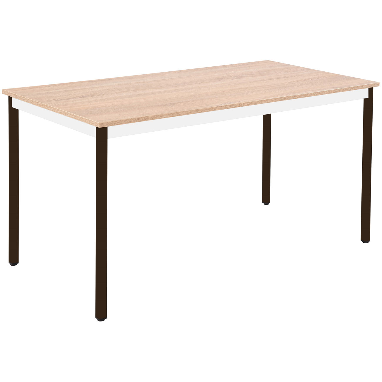 Table Polyvalente rectangle - L.140 x P.70 cm - Plateau Chêne Canadien - Pieds Brun