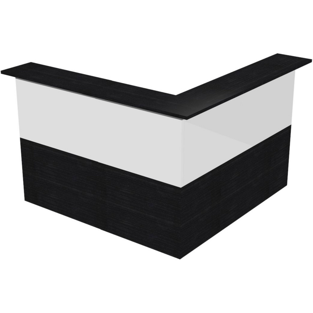 Pack Banque d'accueil Ola - Angle 90 + Module haut L.80 cm + Module haut L.80 cm - Noir / Blanc