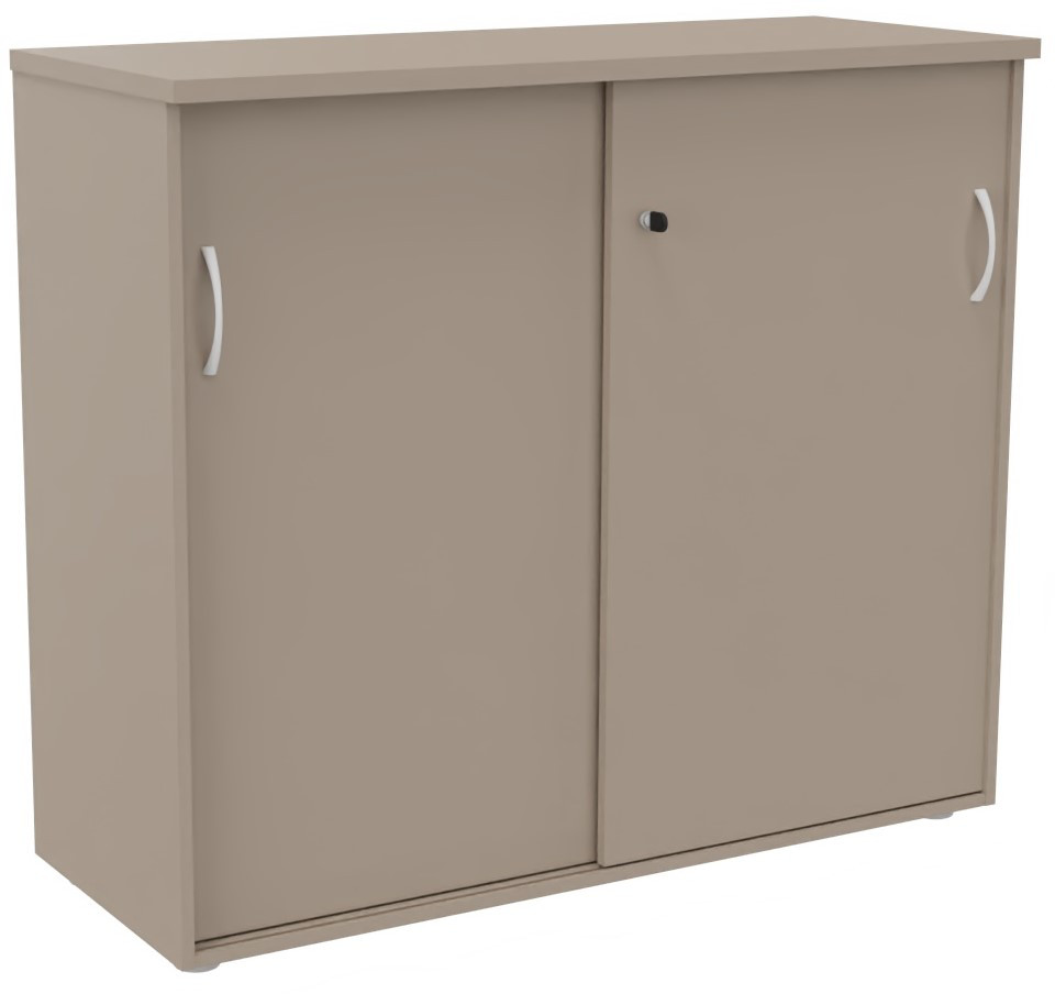 Armoire+mi-hauteur+portes+coulissantes+L.120+x+P.48+x+H.104+cm+-+Argile