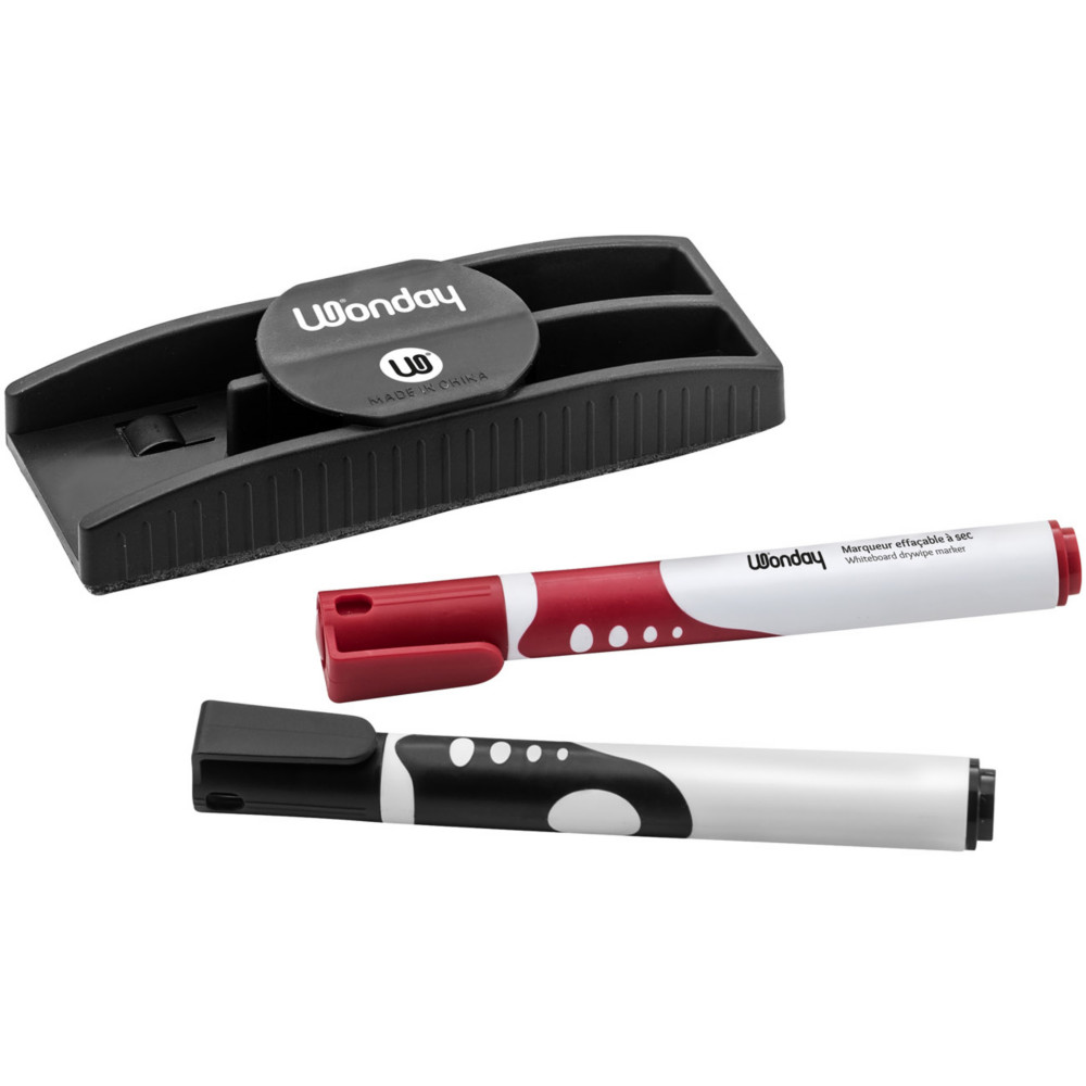 Wonday Brosse magntique pour tableau blanc + 2 marqueurs effaables