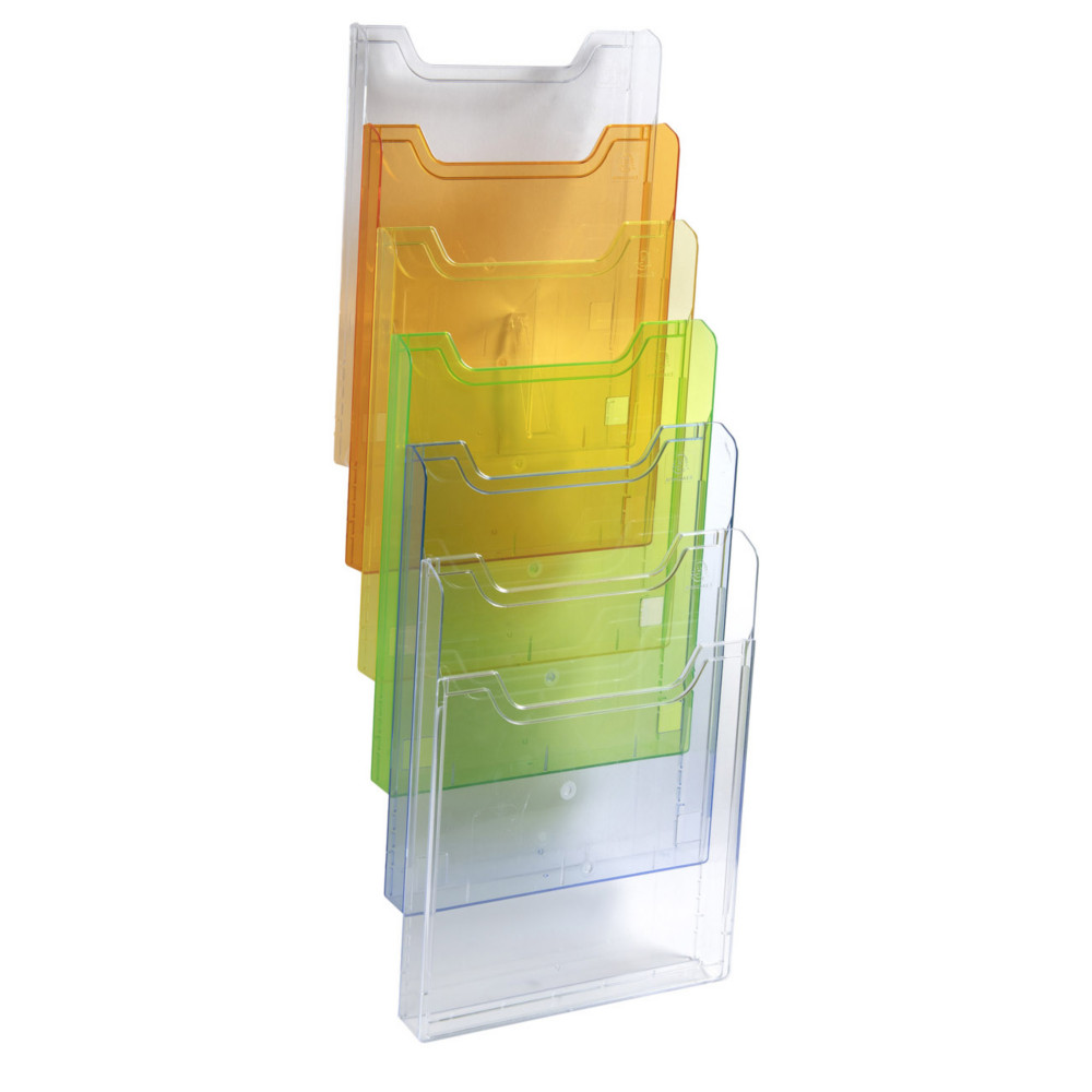 Exacompta Prsentoir de table vertical de prospectus Cristal - 5 compartiments A4 - Transparent