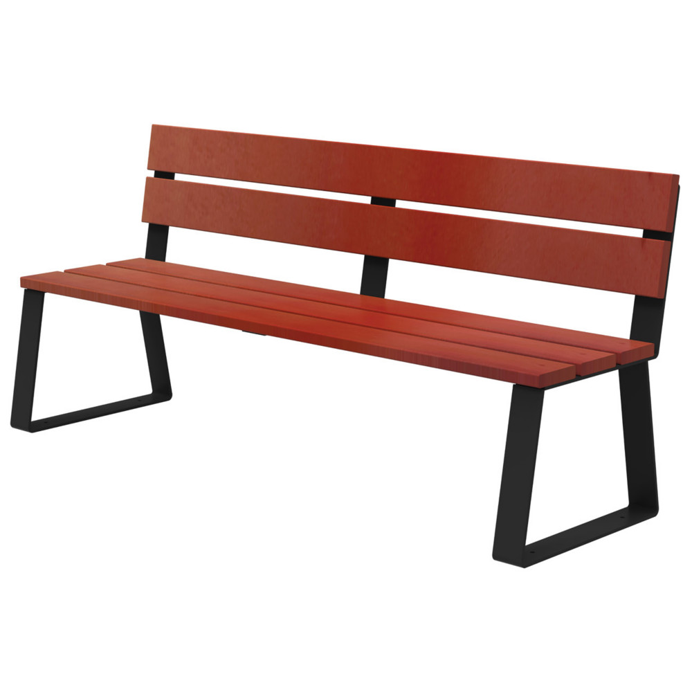 Banc  fixer Ballade L.180 cm Bois et mtal Gris manganse
