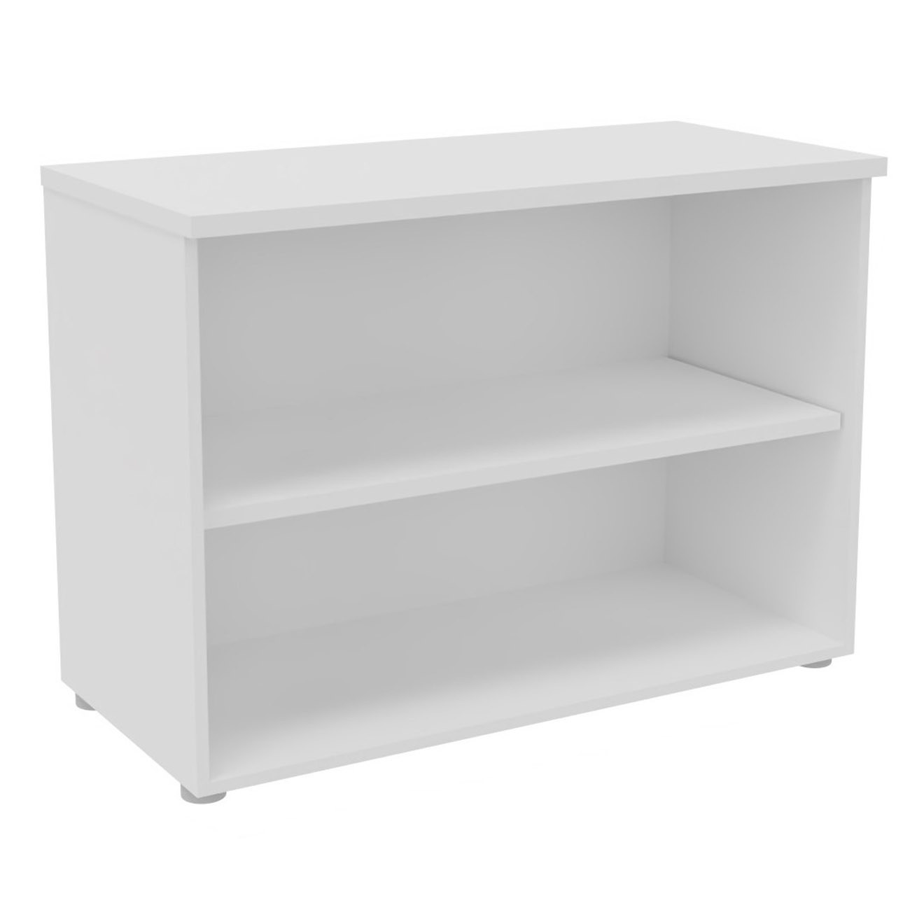Bibliotheque+basse+sans+porte+L.100+x+P.48+x+H.72+cm+-+Corps+Blanc+-+Top+Blanc