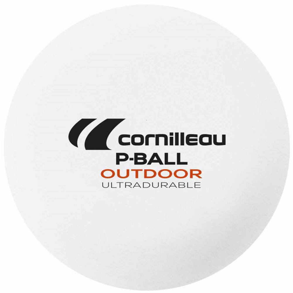 Cornilleau Balles de ping-pong en plastique - Bote de 6 balles blanches