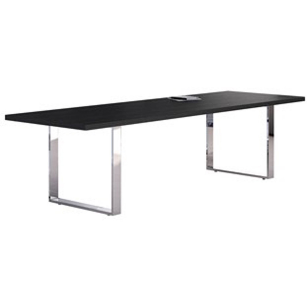 Table de runion Flore - L.220 x P.100 cm - Plateau Frne noir - Pieds cadres
